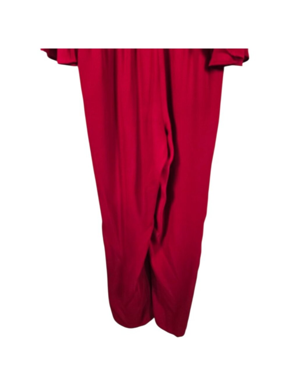 Ralph Lauren LRL Womens Red Drawstring V-Neck Wide Flare Sleeves Jumpsuit Size 8 - Picture 8 of 12